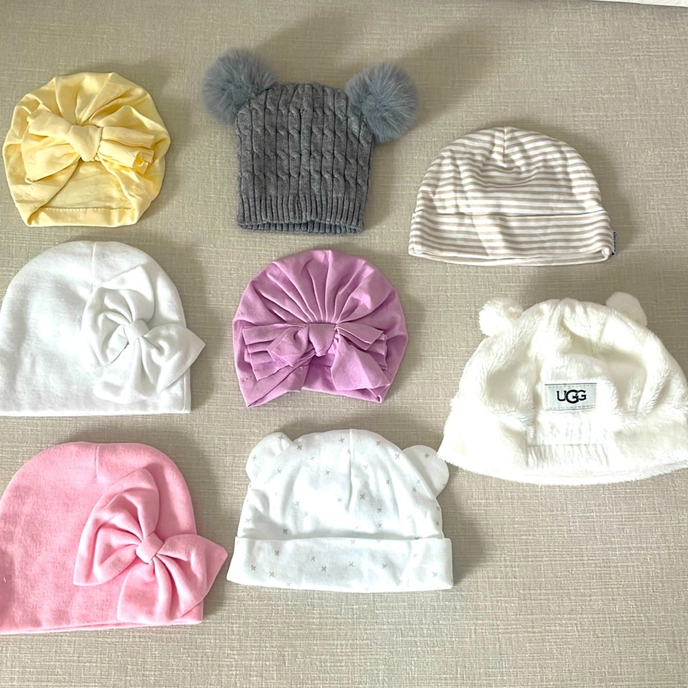 8 baby girl hats